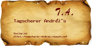 Tagscherer András névjegykártya